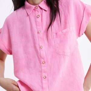 ZARA pink linen shirt
